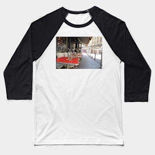 Paris Red Tables Cafe Baseball T-Shirt